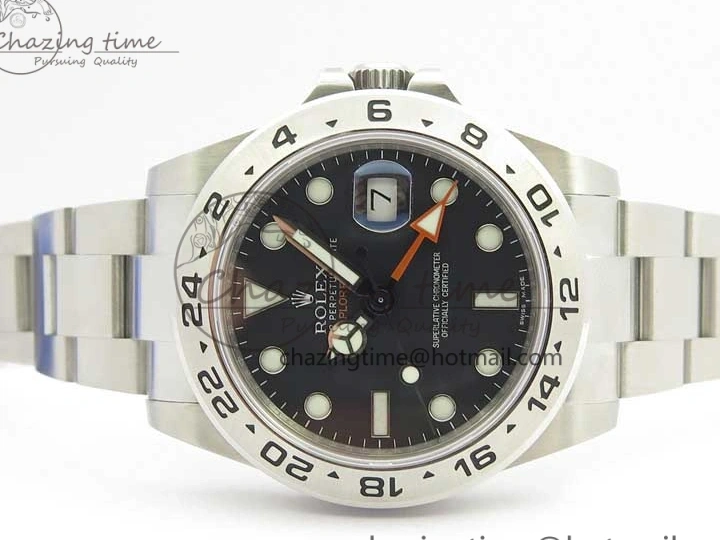 0414 Explorer II 42mm 216570 Black 904L SS GMF 1:1 Best Edition Black Dial on Bracelet A3186 (Correct Hand Stack) StreetReady 3242